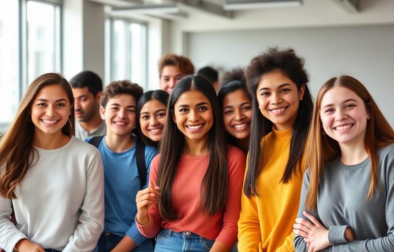 Diverse students sharing positive testimonials about mental health support